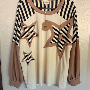 BiBi Star Patchwork Mixed Long Sleeve Top
589